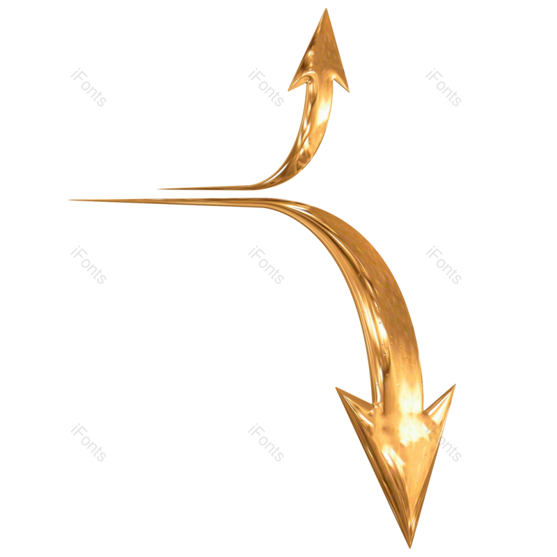 箭头图片,图表元素,金属质感PNG,股市免抠素材